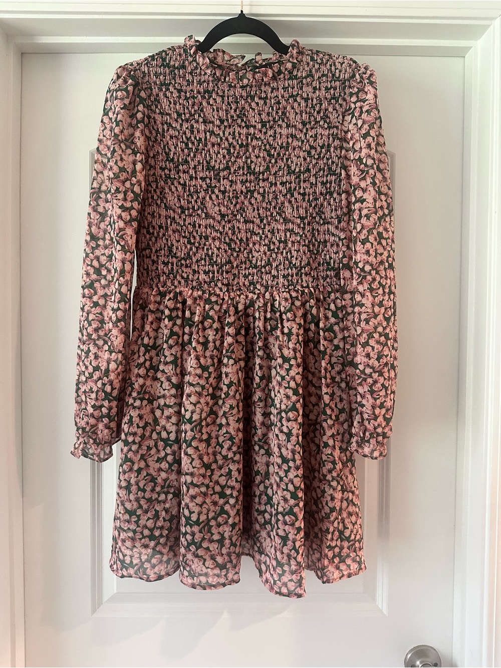 Lulus Floral Print Smocked Dress